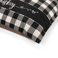 Buffalo Check Black And Cream Personalized Pet Bed