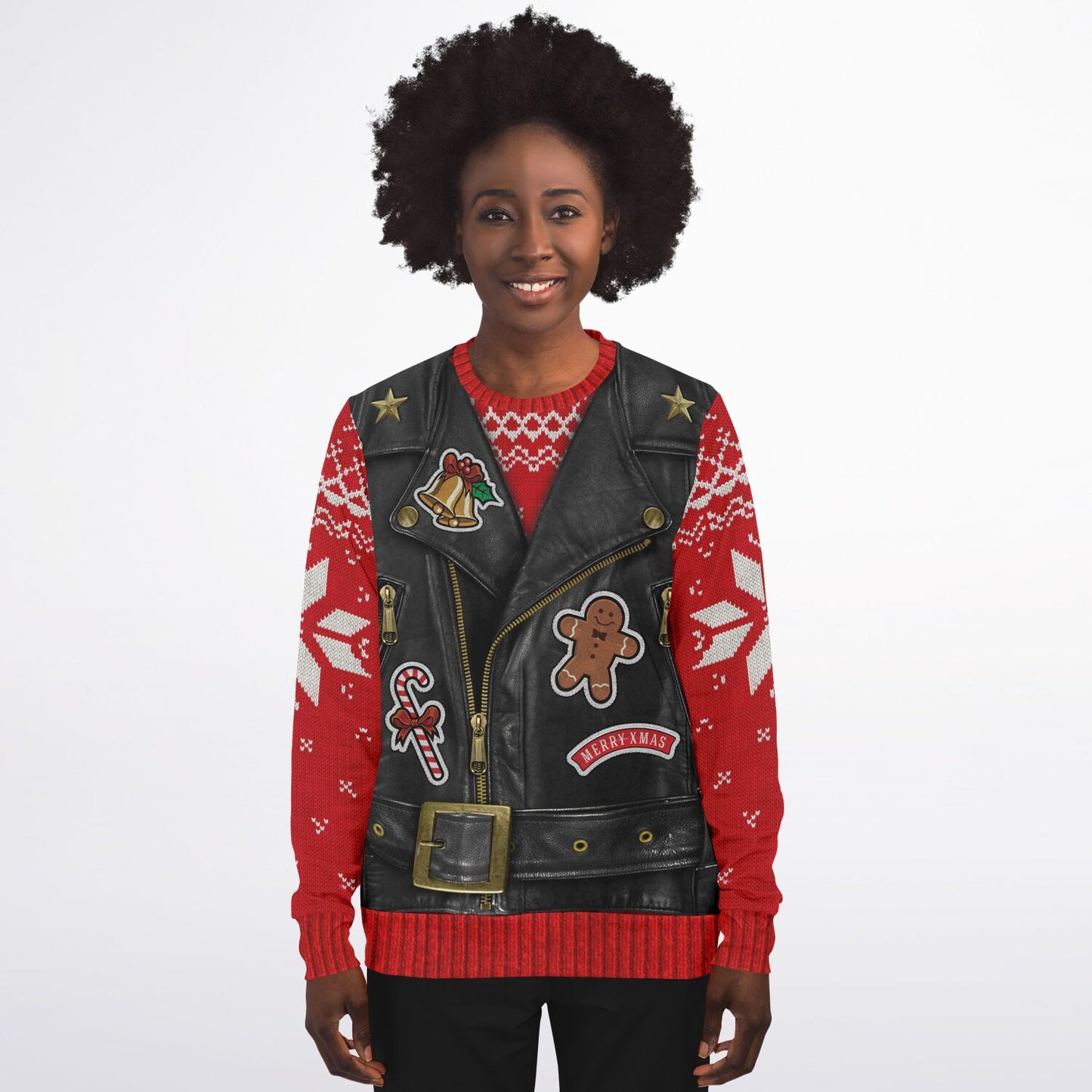 Holiday Ugly Christmas Sweater Sweatshirt OH WHAT FUN IT IS TO RIDE