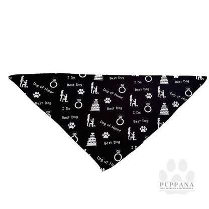 Wedding Black Bandana for Dog of Honor and Best Dog