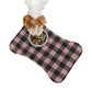 Bone Shape Feeding Mat Dusty Pink And Black Buffalo Plaid, Mat For Dog Bowls, Dog Placemat, Pink Check