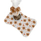 Bone Shape Pet Feeding Mat With Flowers And Mushrooms, Dog Placemat, Mushroom Dog Mat