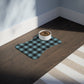 Bone Shape Feeding Mat Buffalo Plaid Blue And Black, Mat For Dog Bowls, Buffalo Check Dog Placemat