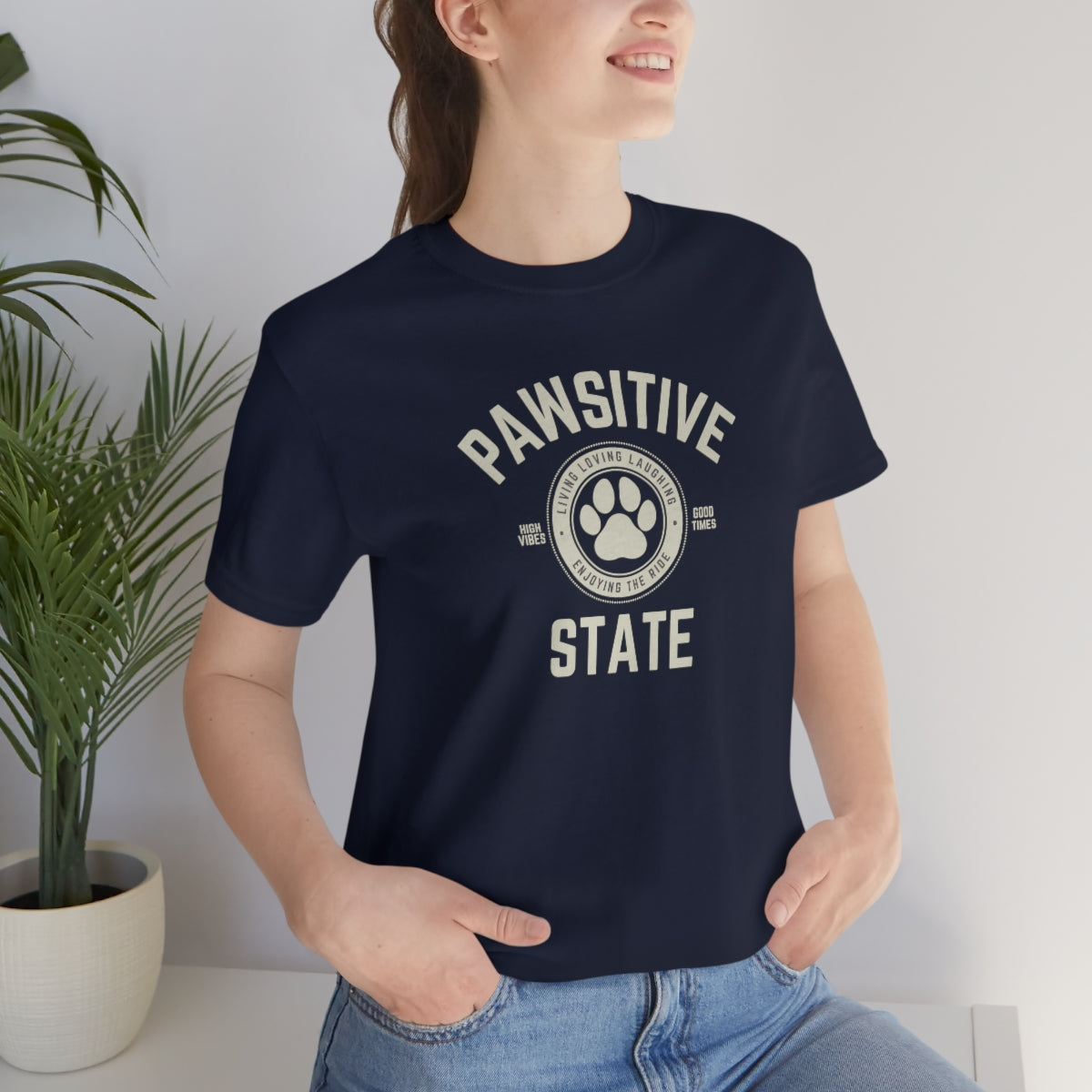 Pawsitive State Unisex T-Shirt Light Design on Dark