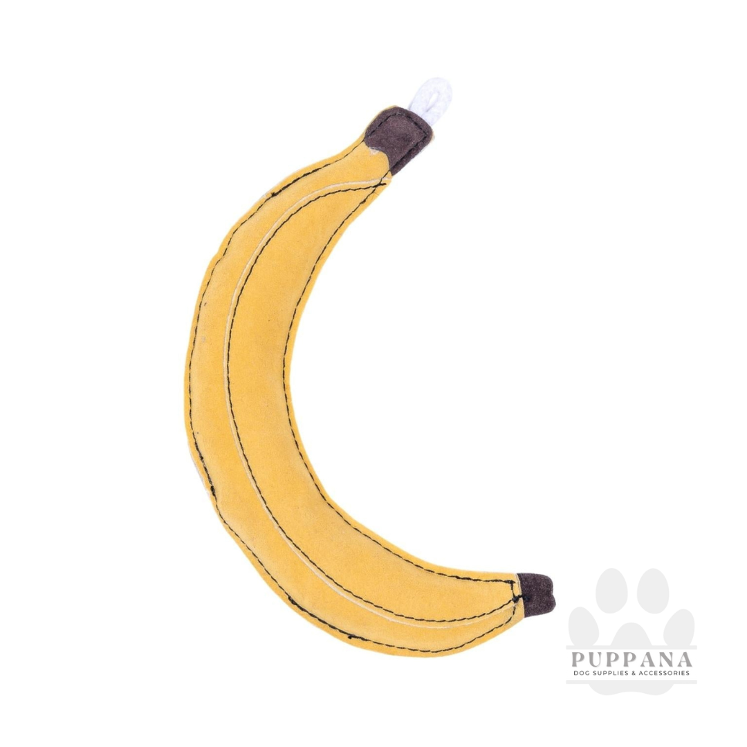 Eco-Friendly Vegan Leather Banana Dog Toy Made From Recycled Water Bottles