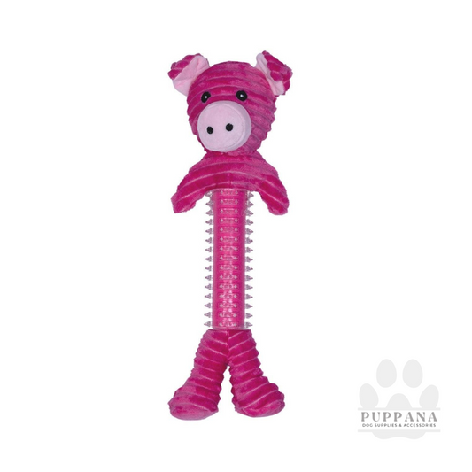 Corduroy Pig Skinny Squeaky Chew Toy