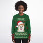 Holiday Ugly Christmas Sweater Sweatshirt FELIZ NAVIDOG - SHIBA INU