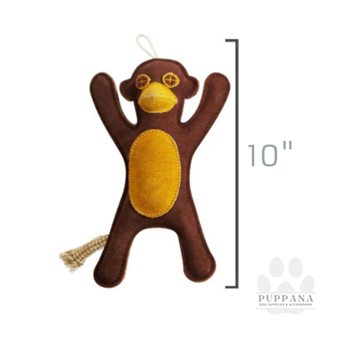 Eco-Friendly Monkey Natural Leather Dog Chew Toy