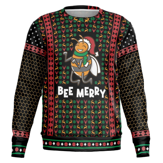 Holiday Ugly Christmas Sweater Sweatshirt BEE MERRY