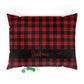 Buffalo Plaid Red And Black Personalized Pet Bed, Dog Crate Bedding