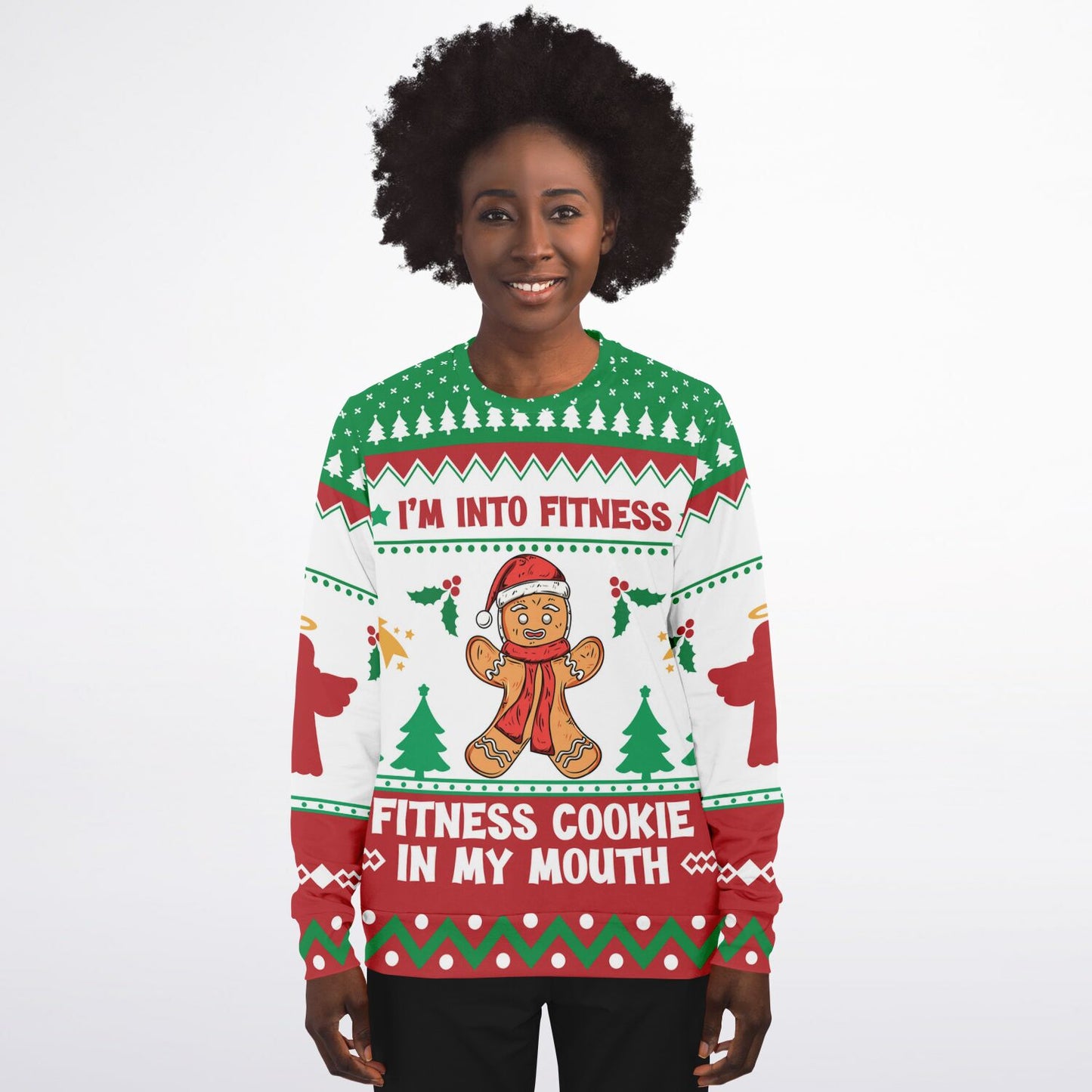 Holiday Ugly Christmas Sweater Sweatshirt FITNESS COOKIE IN MY MOUTH