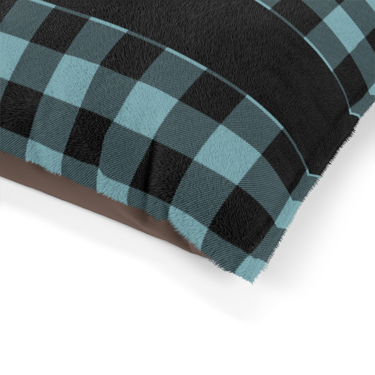 Blue And Black Buffalo Check Personalized Pet Bed