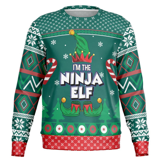 Holiday Ugly Christmas Sweater Sweatshirt NINJA ELF