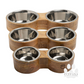 Mango Wood & Metal Double Diner Feeder