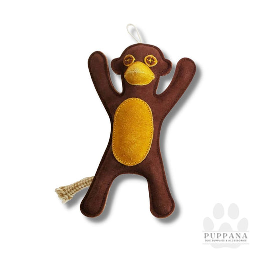 Eco-Friendly Monkey Natural Leather Dog Chew Toy