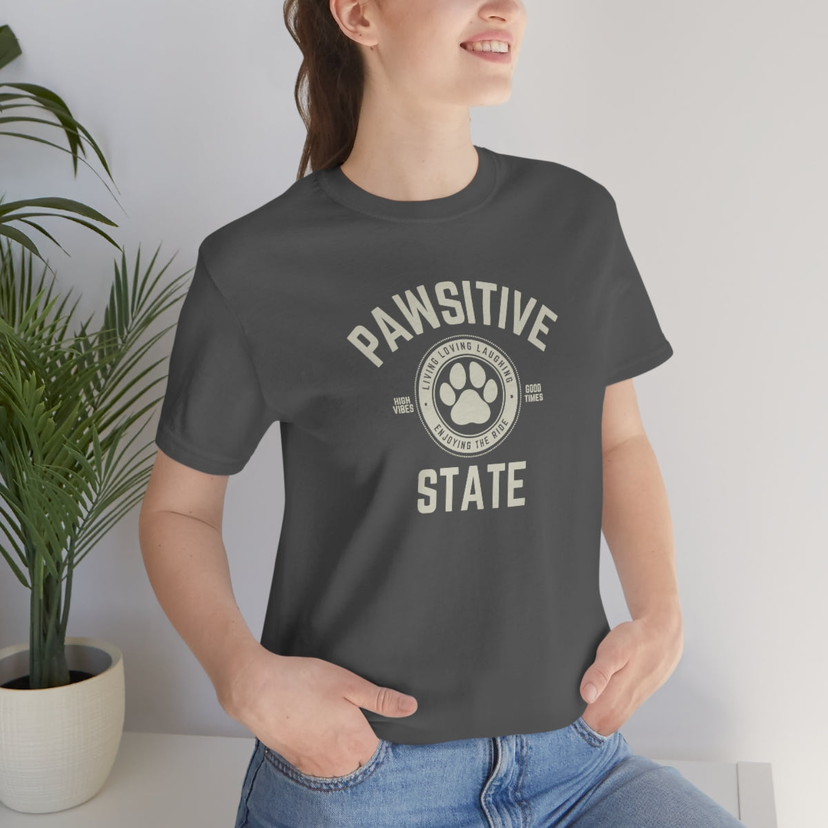 Pawsitive State Unisex T-Shirt Light Design on Dark