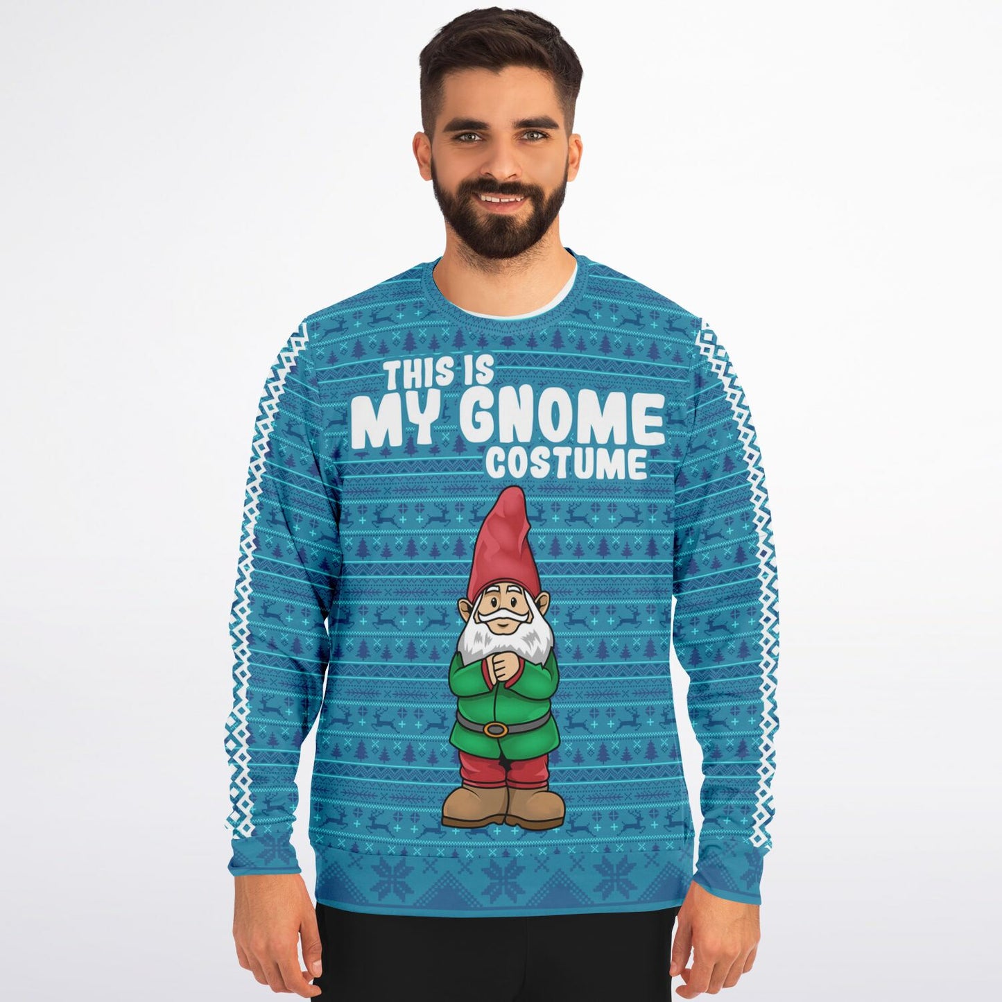 Holiday Ugly Christmas Sweater Sweatshirt MY GNOME COSTUME