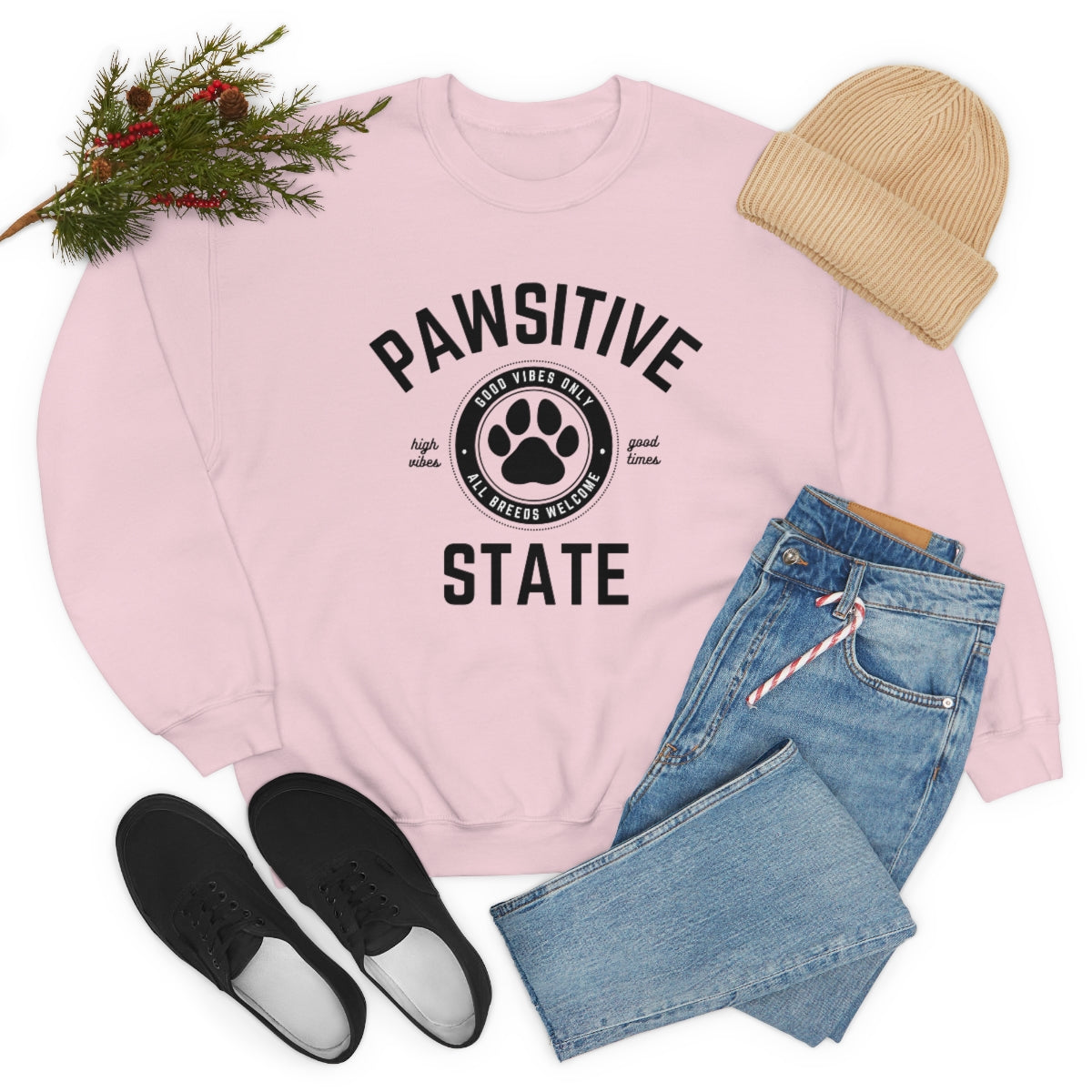 Pawsitive State, Good Vibes Only Unisex Sweatshirt