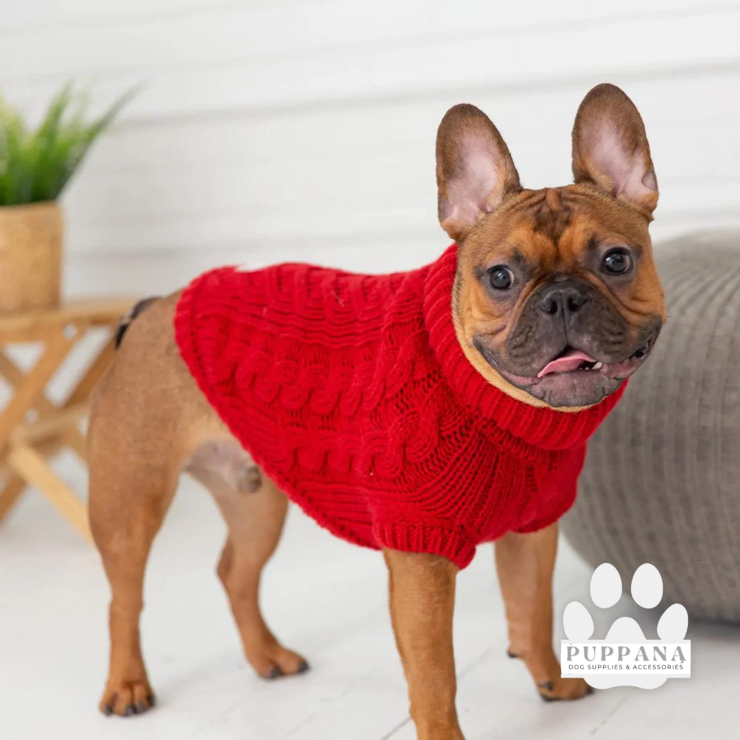 Classic Cable Knit Luxe Sweater in Red