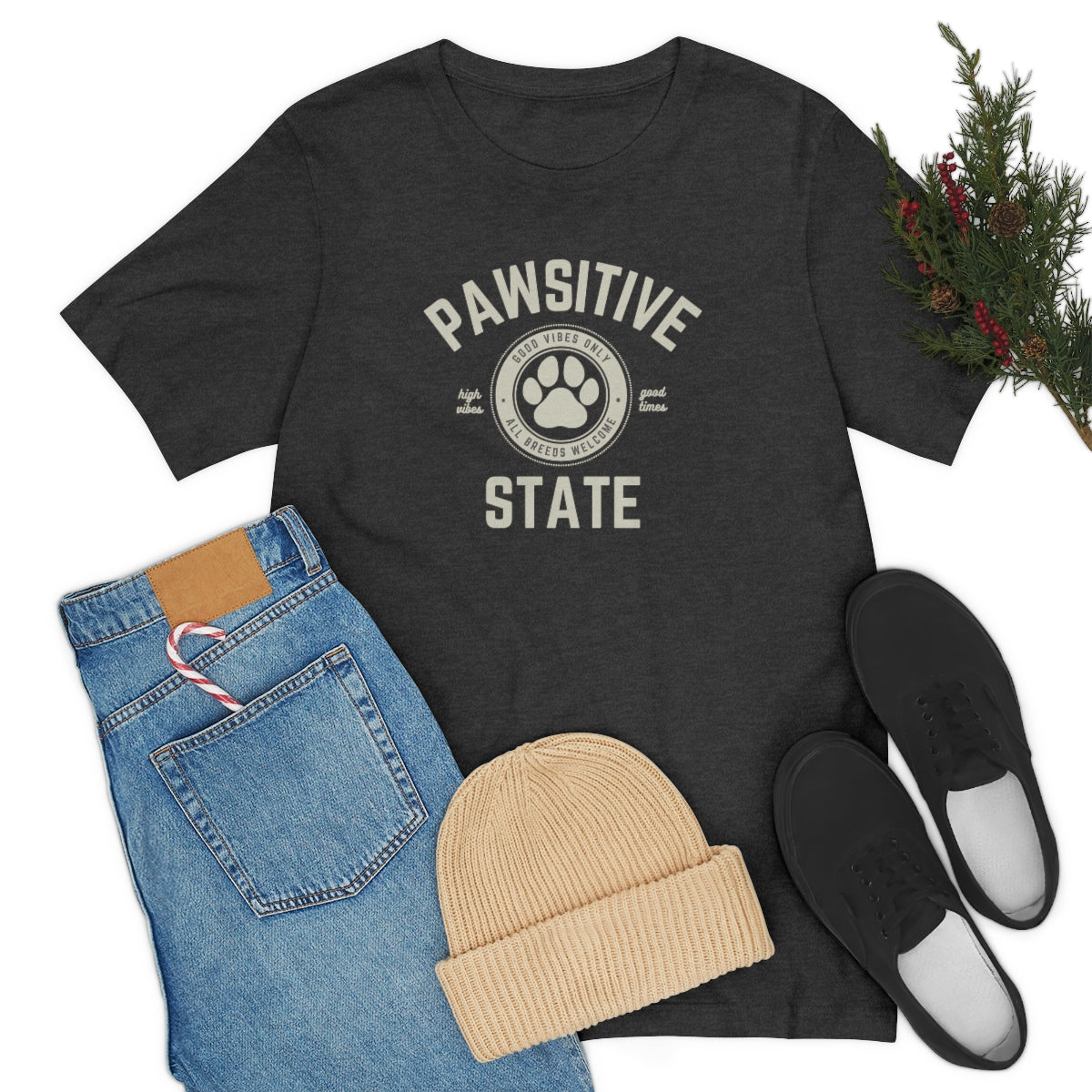 Pawsitive State Good Vibes Only Unisex Short Sleeve T-Shirt