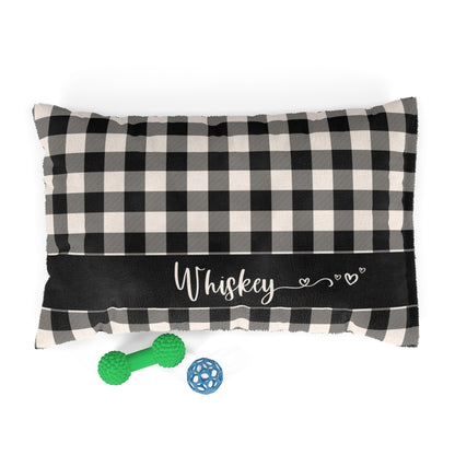 Buffalo Check Black And Cream Personalized Pet Bed