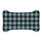 Bone Shape Feeding Mat Buffalo Plaid Blue And Black, Mat For Dog Bowls, Buffalo Check Dog Placemat