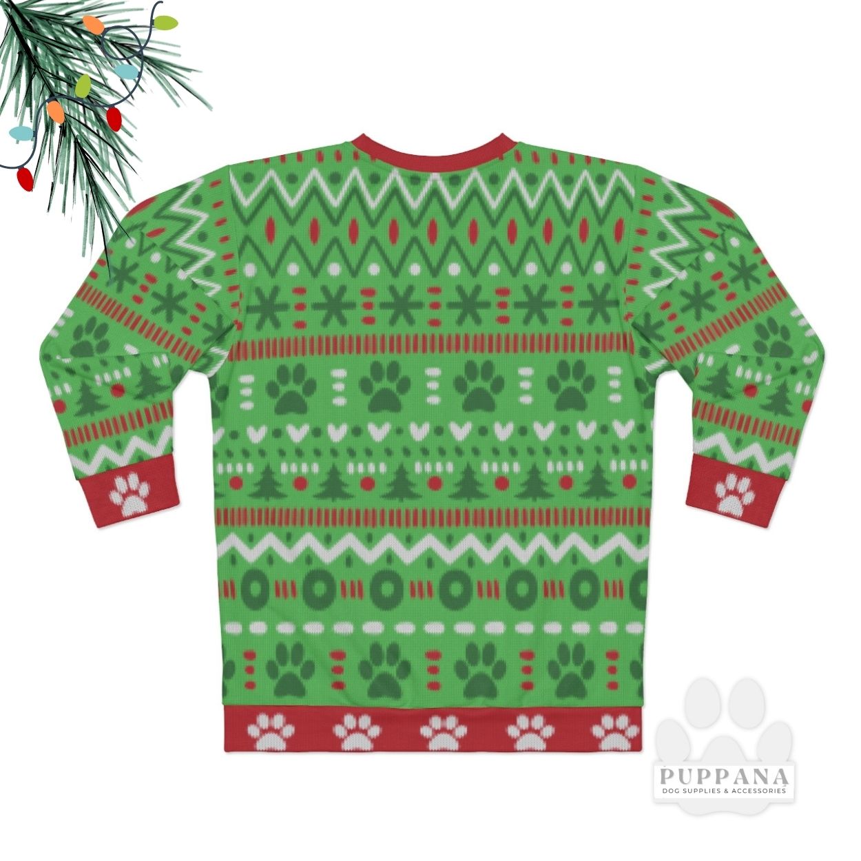 Holiday Ugly Christmas Sweater Sweatshirt Green Personalize Customize With Your Own Dog Photo