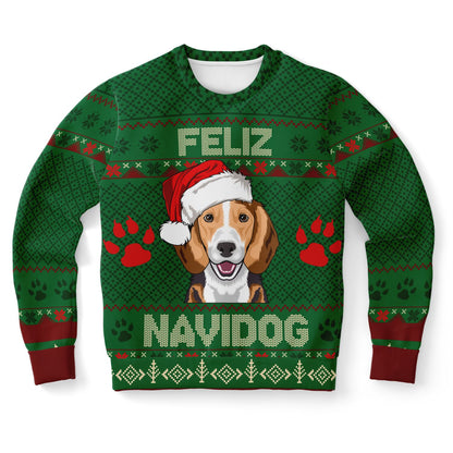 Holiday Ugly Christmas Sweater Sweatshirt FELIZ NAVIDOG - BEAGLE