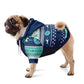 Christmas Holiday Hoodie Knit Look For Dogs Happy Pawlidays in Blues