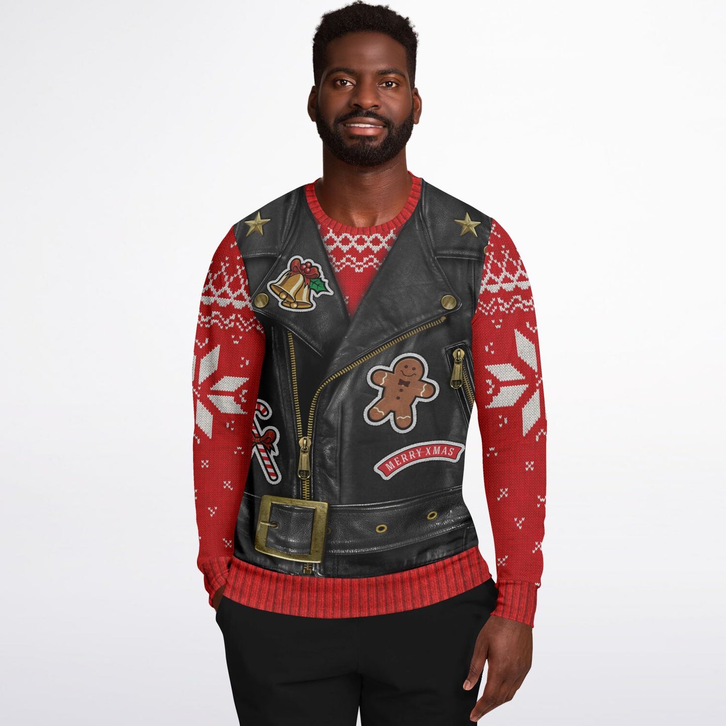 Holiday Ugly Christmas Sweater Sweatshirt OH WHAT FUN IT IS TO RIDE