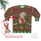 Holiday Ugly Christmas Sweater Sweatshirt Red Personalize Customize With Your Own Dog Photo