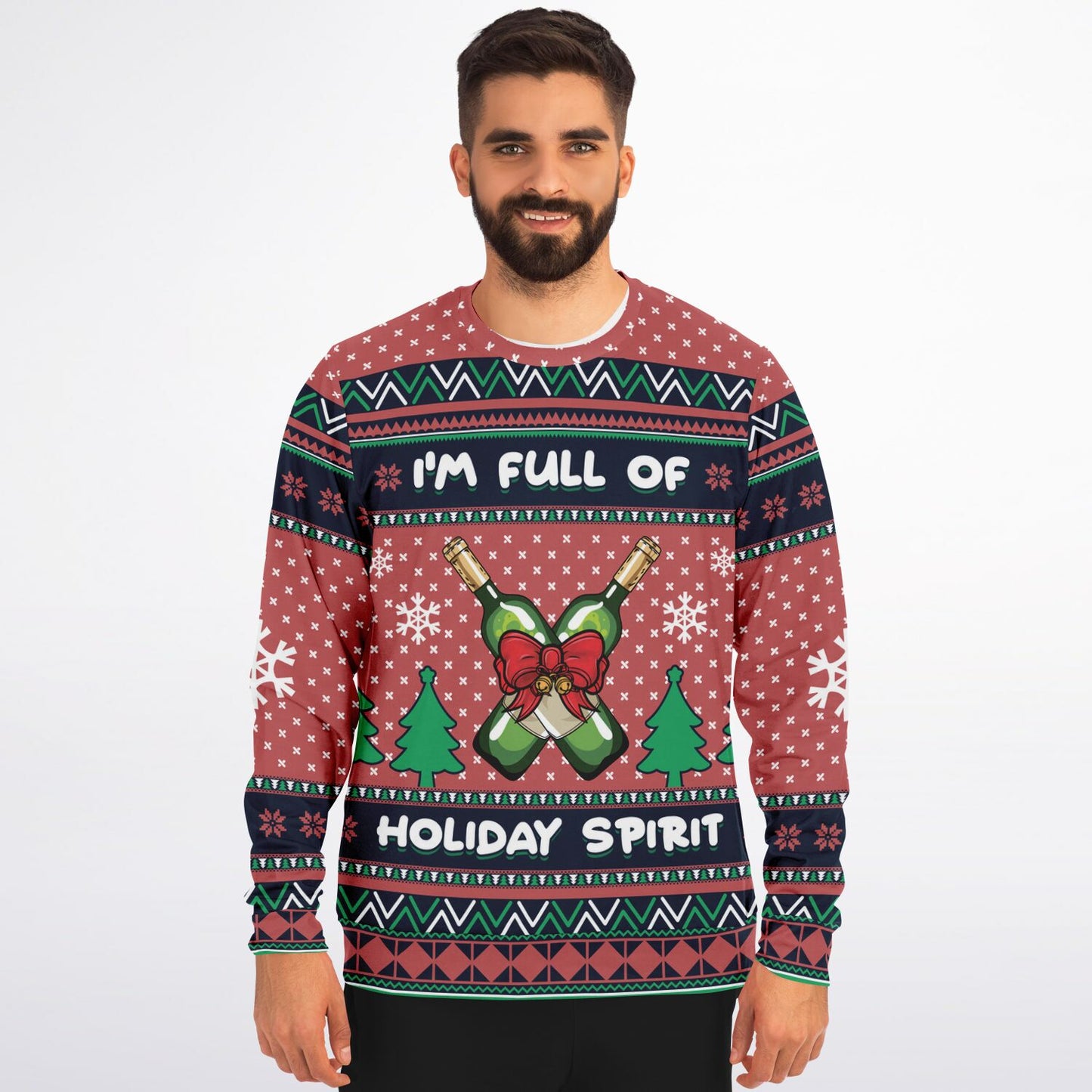 Holiday Ugly Christmas Sweater Sweatshirt FULL OF HOLIDAY SPIRIT