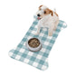 Bone Shape Feeding Mat Light Aqua Blue Buffalo Plaid, Mat For Dog Bowls, Dog Placemat, Blue Check