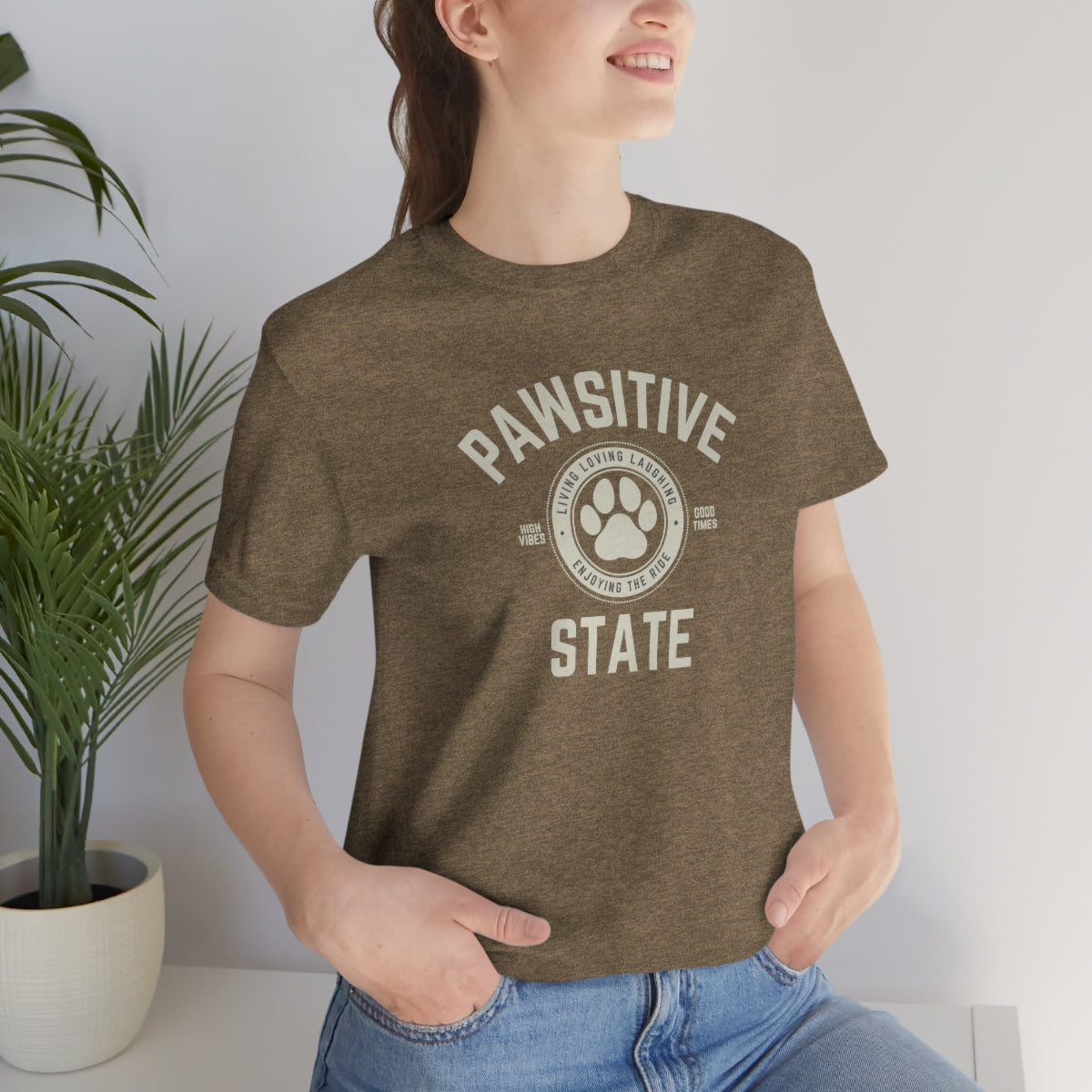 Pawsitive State Unisex T-Shirt Light Design on Dark