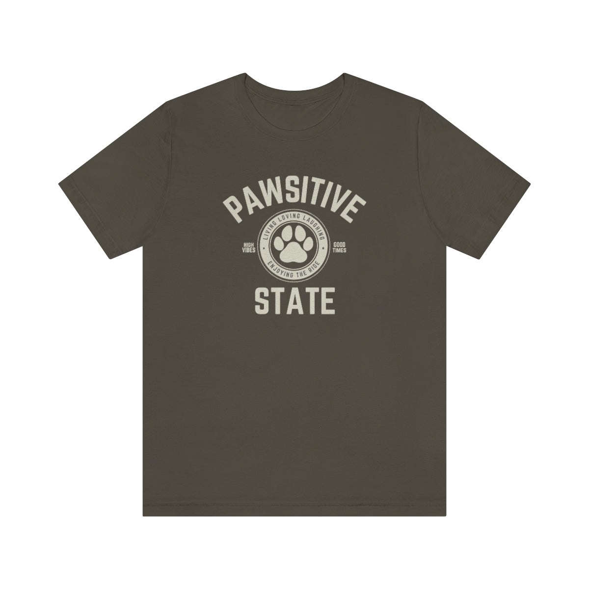 Pawsitive State Unisex T-Shirt Light Design on Dark