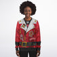 Holiday Ugly Christmas Sweater Sweatshirt Red Biker Jacket SONS OF SANTA