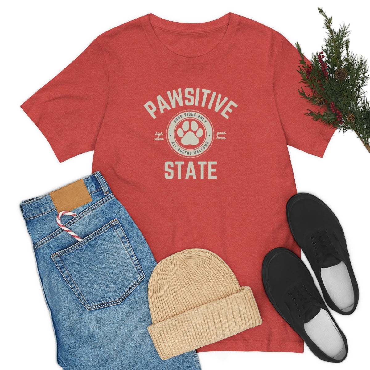 Pawsitive State Good Vibes Only Unisex Short Sleeve T-Shirt