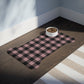 Bone Shape Feeding Mat Dusty Pink And Black Buffalo Plaid, Mat For Dog Bowls, Dog Placemat, Pink Check