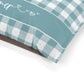 Buffalo Plaid Dog Bed Light Blue Check, Personalize With Your Dog's Name, Pillow Crate Bedding