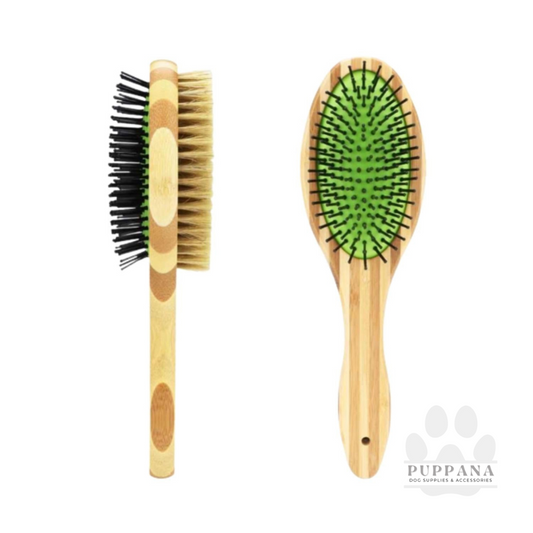 Natural Wild Boar Bristle Dual Sided Bamboo Grooming Brush