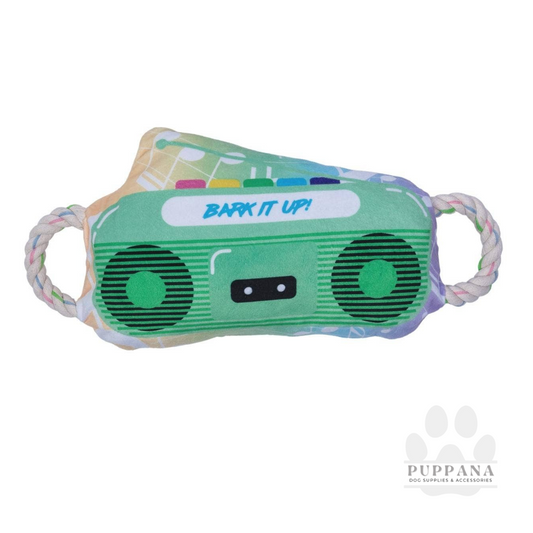 Crinkle and Squeaky 'Bark It Up!' Boom Box Dog Toy