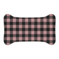 Bone Shape Feeding Mat Dusty Pink And Black Buffalo Plaid, Mat For Dog Bowls, Dog Placemat, Pink Check