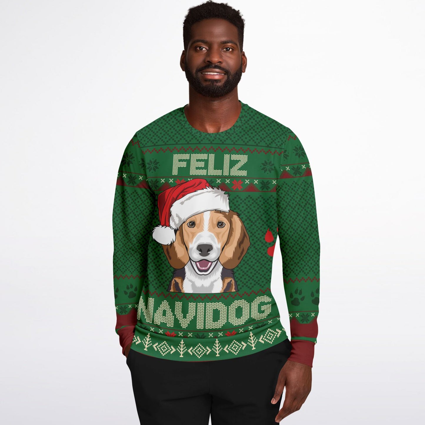 Holiday Ugly Christmas Sweater Sweatshirt FELIZ NAVIDOG - BEAGLE