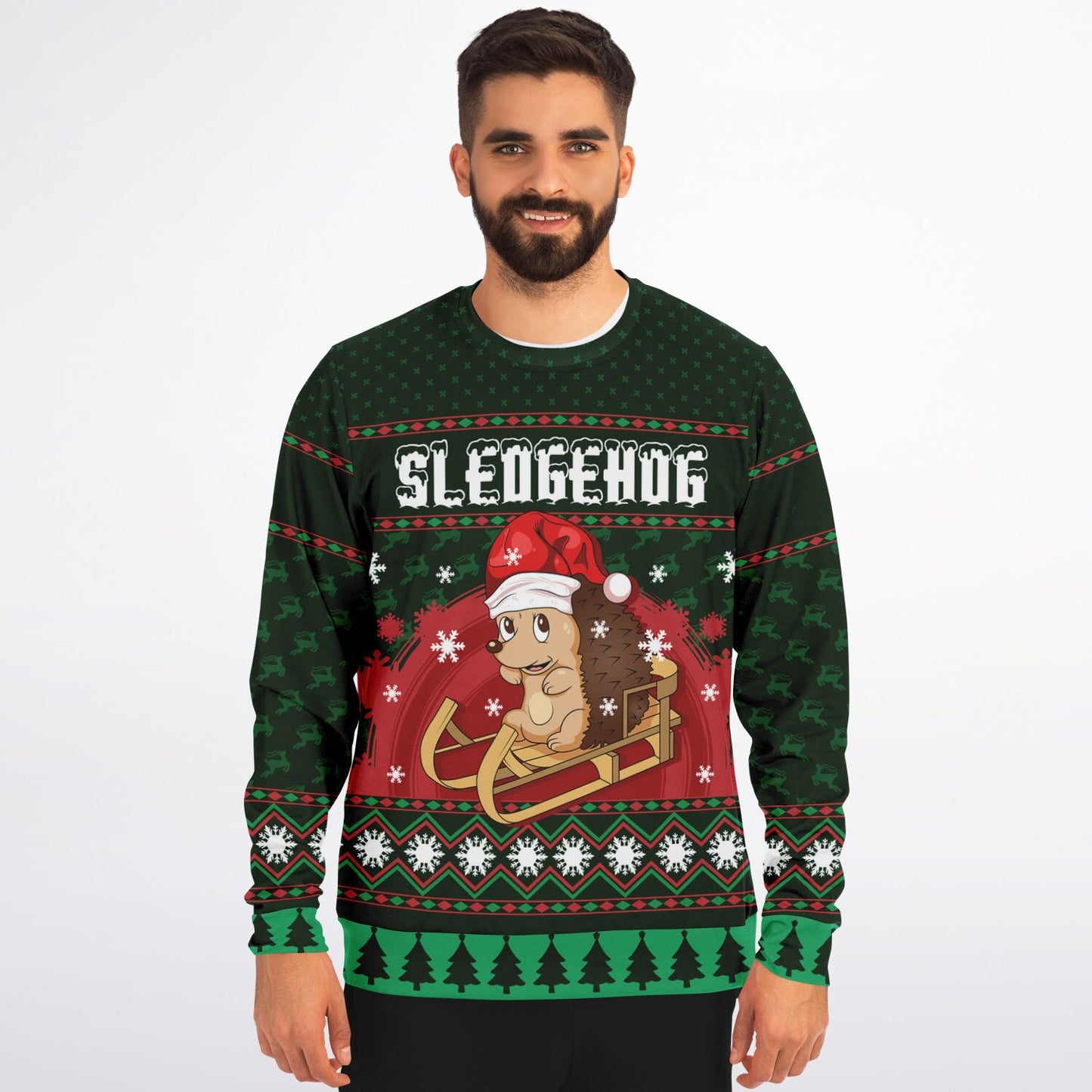 Holiday Ugly Christmas Sweater Sweatshirt SLEDGEHOG