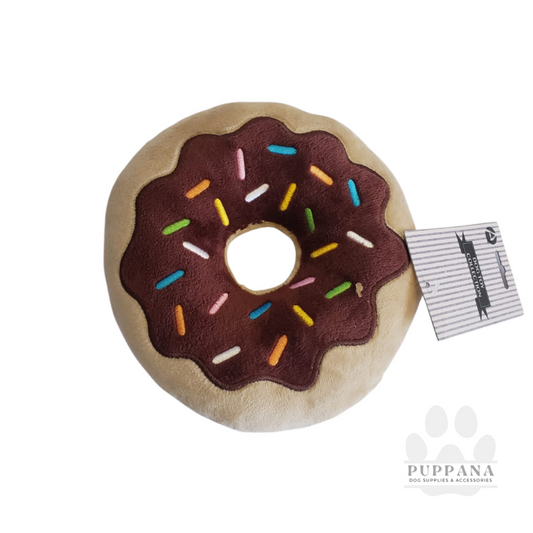 Plush Dog Toy Chocolate Donut