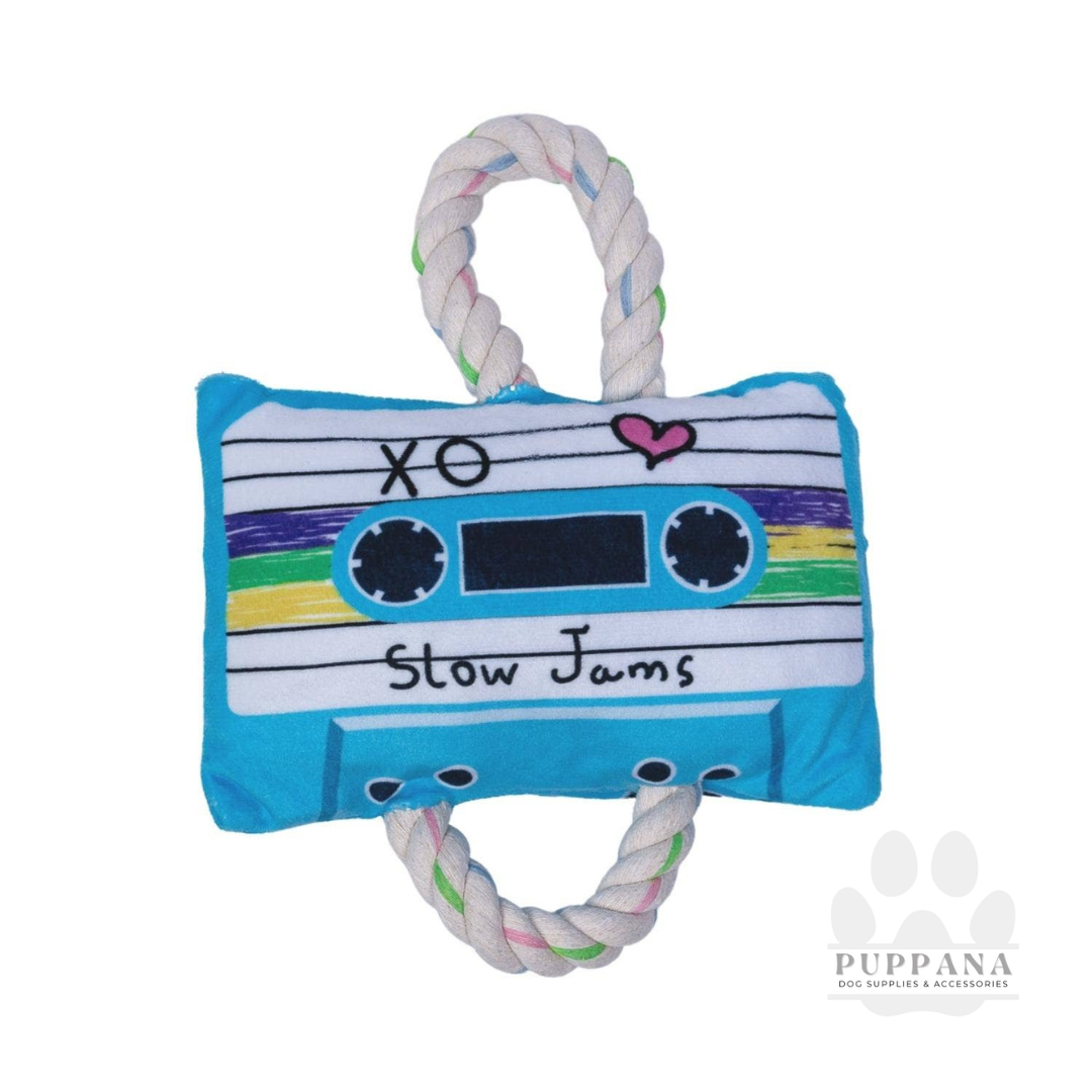 Crinkle and Squeaky Slow Jams Cassette Tape Dog Toy