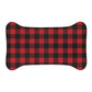 Bone Shape Feeding Mat Buffalo Plaid Red And Black, Mat For Dog Bowls, Buffalo Check Holiday Mat