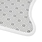 Bone Shape Pet Feeding Mat White With Khaki Paw Prints, For Dog Bowls, Dog Placemat, Dog Paw Print Mat