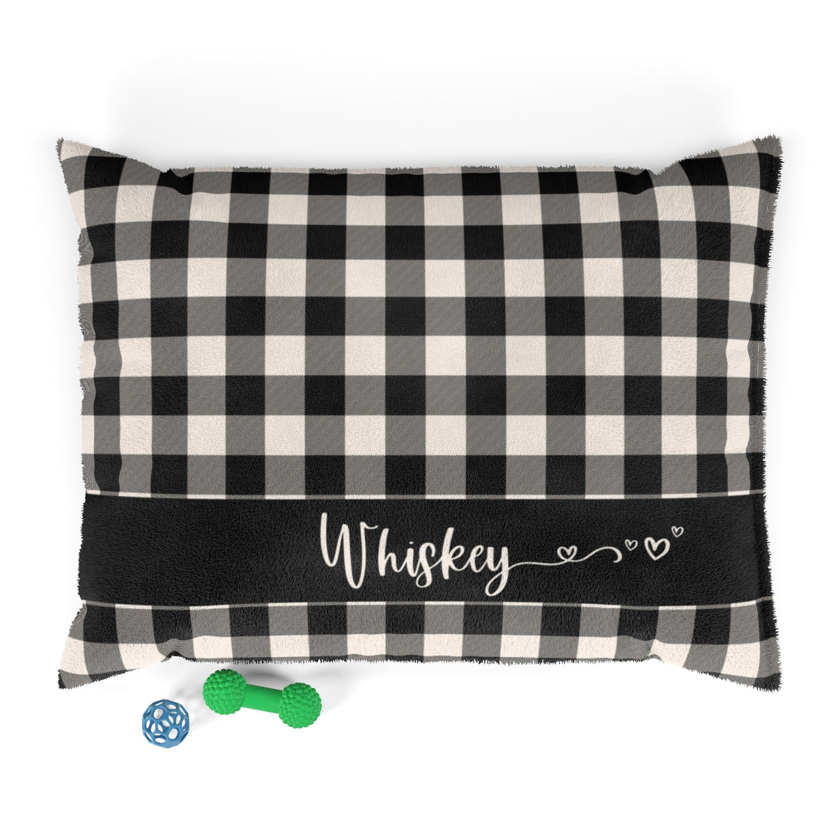 Buffalo Check Black And Cream Personalized Pet Bed