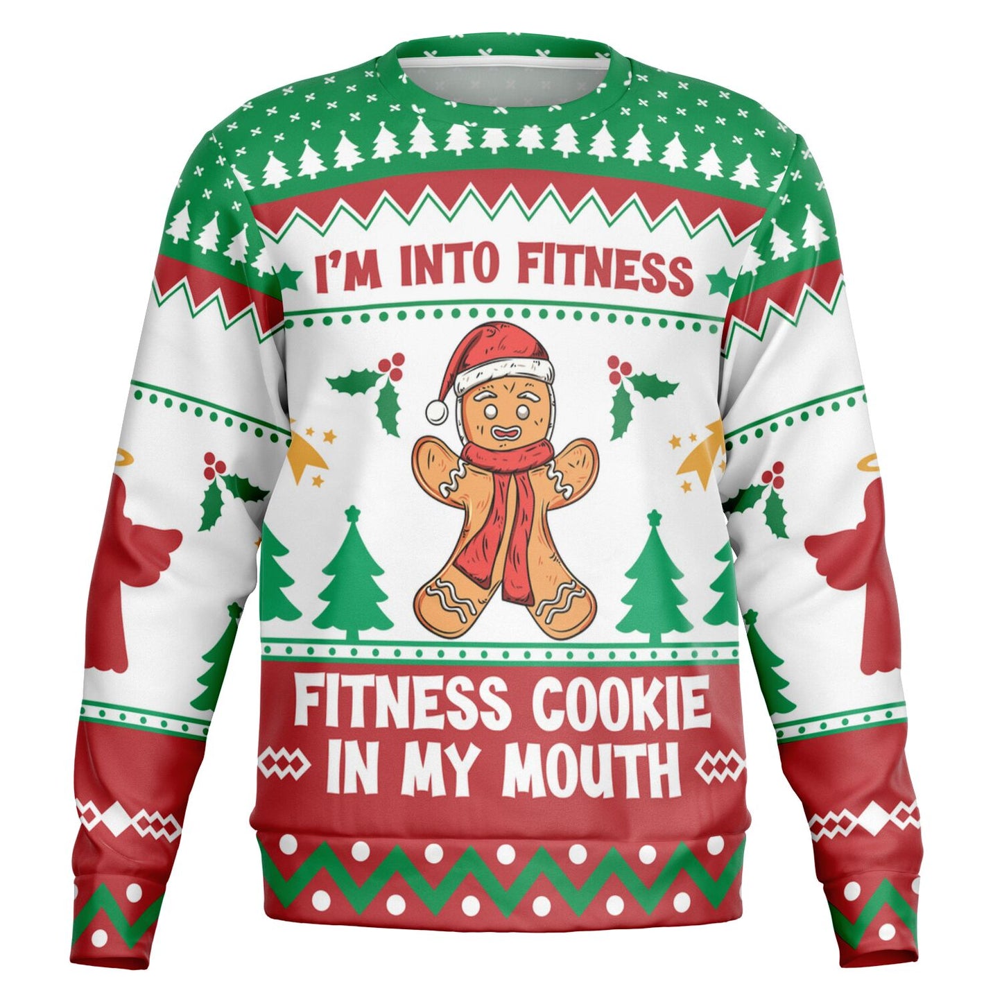 Holiday Ugly Christmas Sweater Sweatshirt FITNESS COOKIE IN MY MOUTH