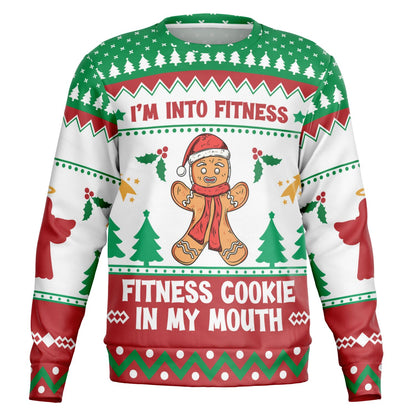 Holiday Ugly Christmas Sweater Sweatshirt FITNESS COOKIE IN MY MOUTH